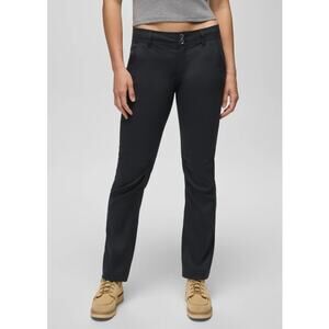 Prana Halle Straight Pant Women's 12 Regular Inseam Black Standard Fit Low Rise